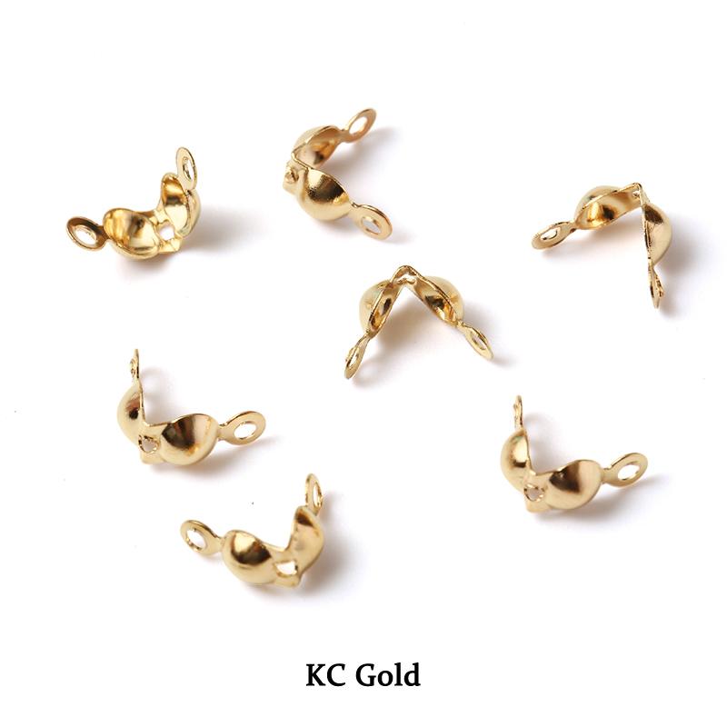 200pcs/lot Connector Clasps Fitting 4*8mm Ball Chain End Crimp Beads Caps Findings For Jewelry Making Accessories Supplies DIY