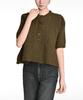Keulleiseu Princess Puff Sleeve A-Line Short Sleeve Knit_Navy
