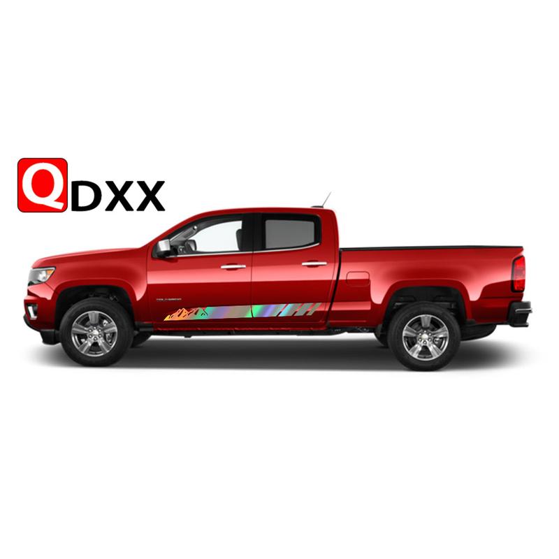 Pickup Door Side Decals For VW Amarok Chevrolet Colorado Isuzu D-Max Car Stickers Truck Stripes Vinyl Decor Cover Accessories