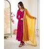 Damen Designer Anarkali Faux Georgette Kleid Hose Dupatta Set Indische Partykleidung Bollywood Salwar Anzug
