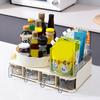 Plastic Countertop Spice Jar and Rack Set Large Capacity Sugar Salt Jar Condiment Box  Dining Room