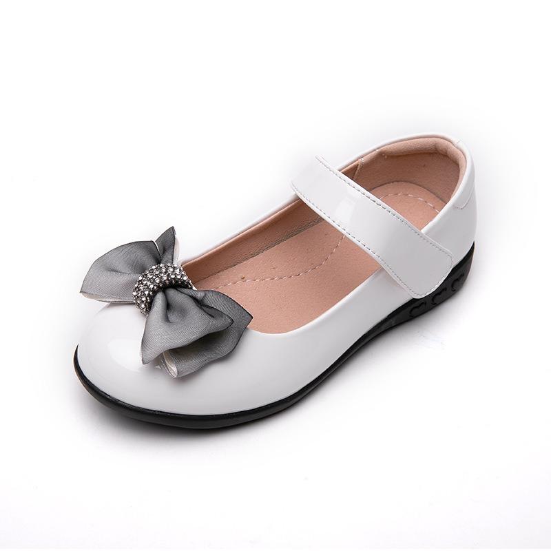 Summer New Bowknot Girls Single Shoes Soft Sole Stylish Children's Toe Shoes Korean Style Fashionable Princess Shoes