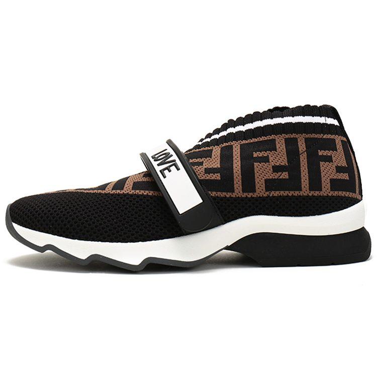 Fendi Women's FF Motif Rockoko Sneaker 'Black Brown' 8E6701A5JFF14ZV