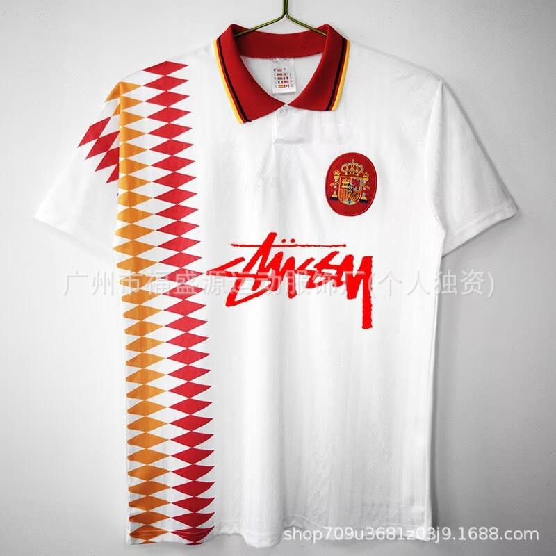 Retro Jersey Brazil Argentina Germany England Portugal Spain Signature Short Sleeved Football