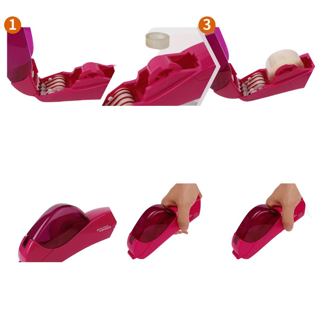 Handheld Tape Dispenser with Cutter, Transparent Desktop Adhesive Tape Cutter for Wrapping and Packaging