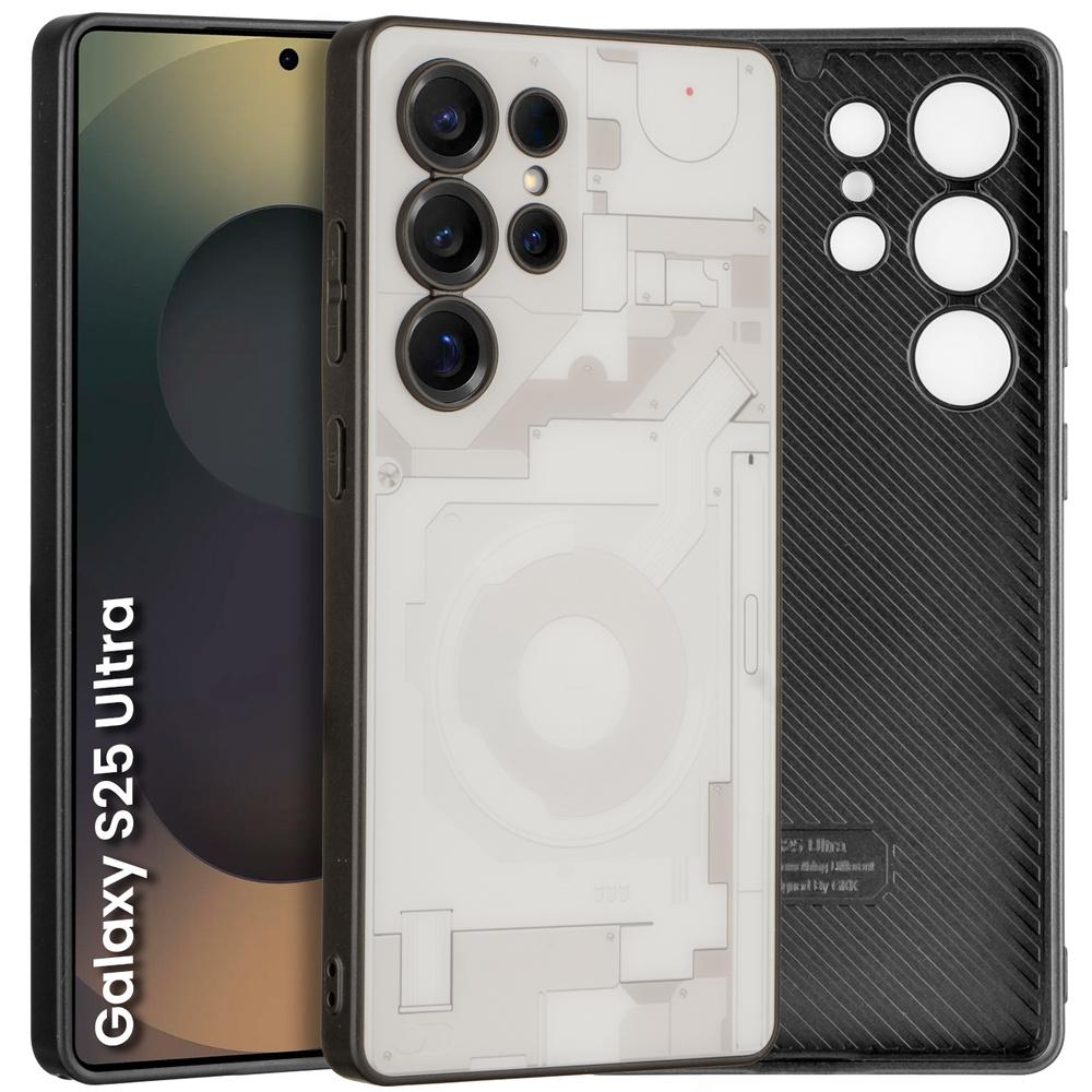 Samsung Galaxy S25 Ultra Matte Case with Phone Interior Pattern, White