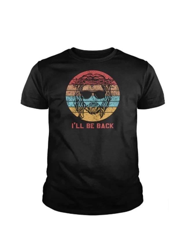 Vintage Jesus I Will Be Back Retro Style Graphic T-Shirt XL