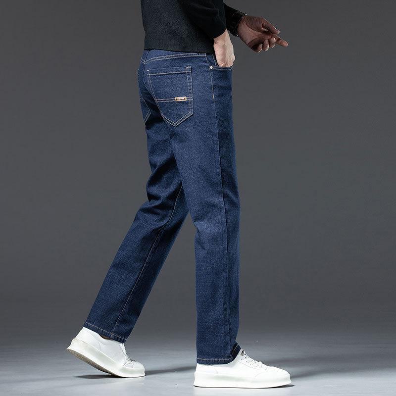 Men's Loose Fit Thickened Velvet Jeans - Plus Size for Fall/Winter