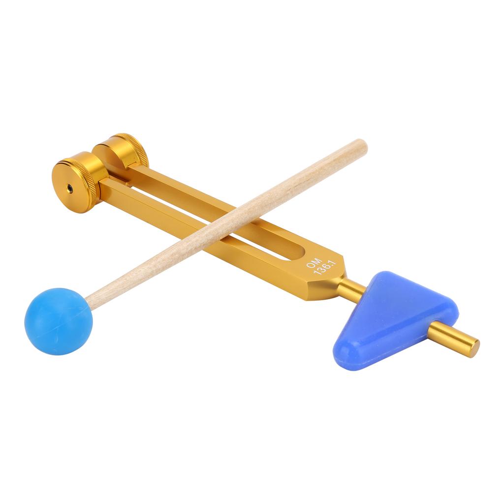 136.1HZ Aluminum Alloy Tuning Fork Sound Healing Therapy Tuning Fork with HammerLuxury Gold