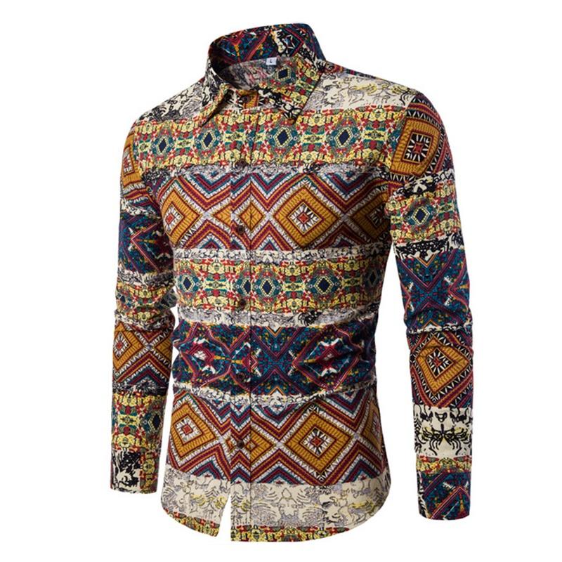 Fashion Mens Summer Casual Dress Shirt With Vibrant Floral Design And Comfortable Cotton Blended Fabric