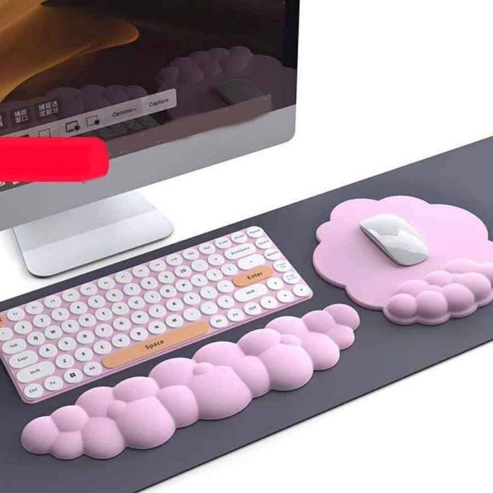 Ergonomic Mouse Cushion PU Leather Cloud  Mouse Pad Keyboard Wrist Support Pad  Desktop Accessories