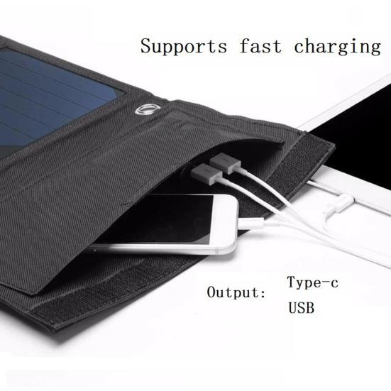 Solar Panel Portable Phone Charger High Conversion Rate Foldable Design Waterproof Single Crystal Silicon Solar Panel Charger
