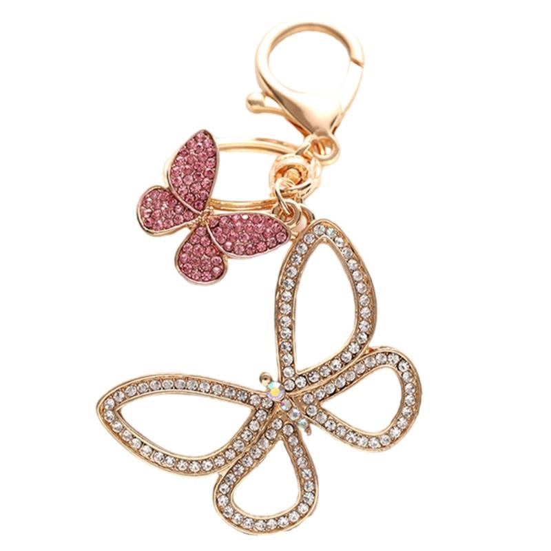 Lovely Butterfly Keychain Colorful Keyring Stylish Keyrings for Fashion Lovers белый