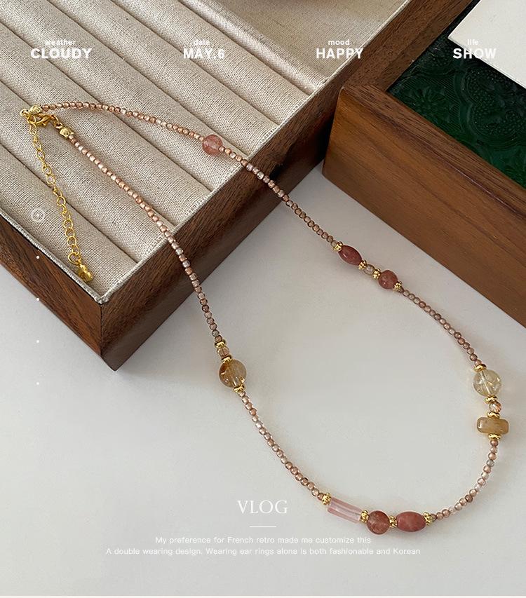 Women's Light Luxury Czech Crystal Necklace - Niche Layered Clavicle Chain, High-End Exquisite Sweater Accessory