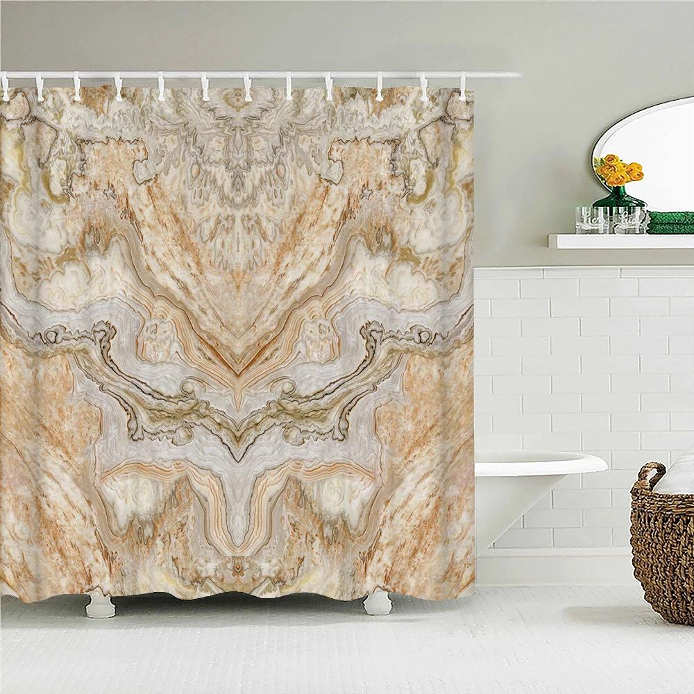 

Красочная абстрактная мраморная геометрическая ткань Занавеска для душа Занавески для ванной Декор Водонепроницаемый экран для ванны с 12 крючками 180x210cm-70x83in