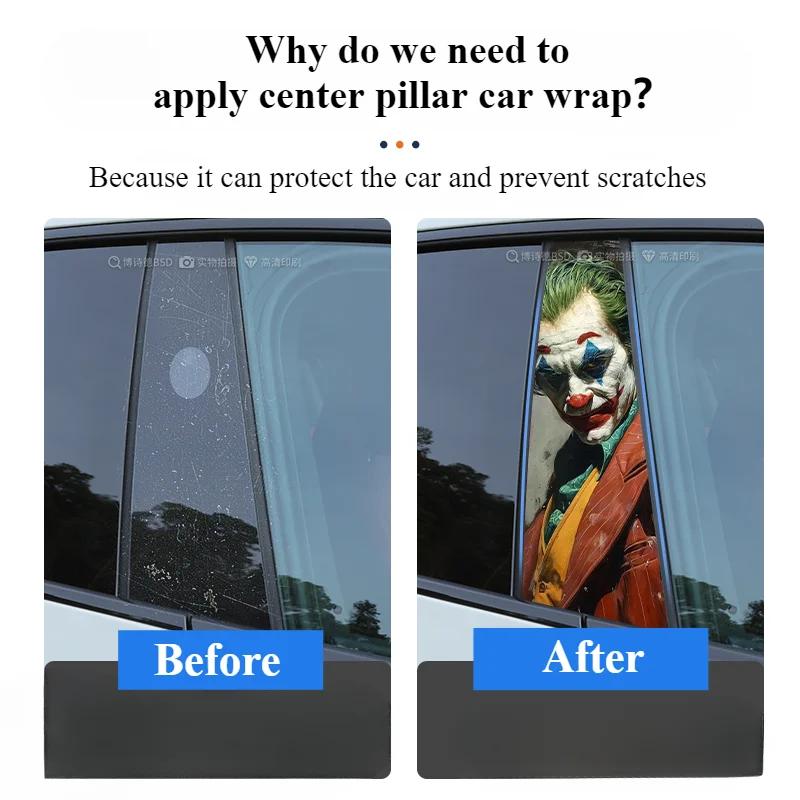 1 pz/2 pz Graffiti Divertente Joker Così Serio Adesivi per Auto Impermeabili Decalcomanie in Vinile per Auto Decorazione Anime per Montante B dell'Automobile