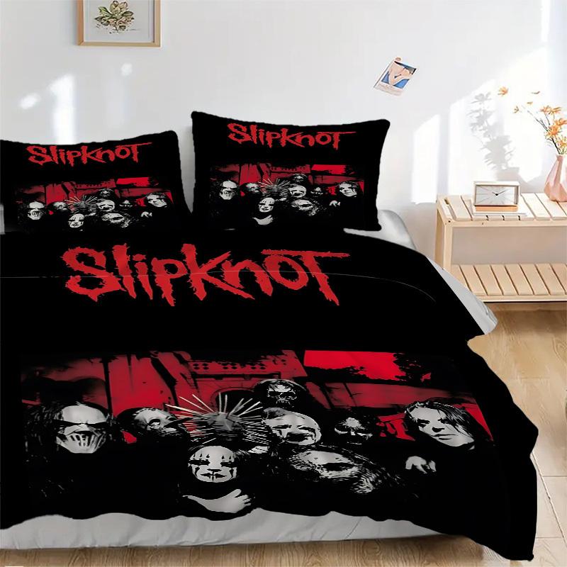 

3pcs Slipknot Band Comforter Set - Four Seasons Home High,Machine Washable Bedspread with Pillowcases (No Filling) yy250909062 135x200cm