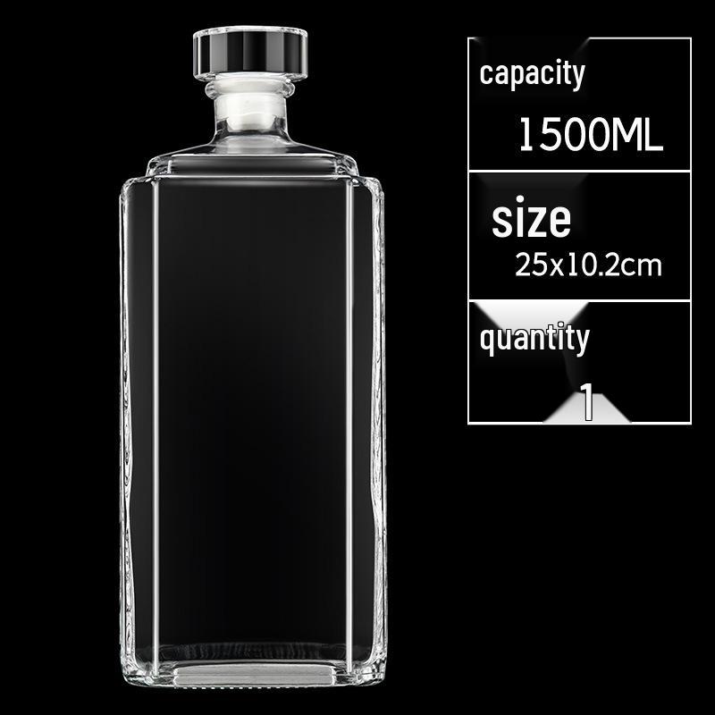 250ml/500ml/1500ml High-End Crystal White Baijiu Glass Bottle with Sealed Lid and Customizable Logo.