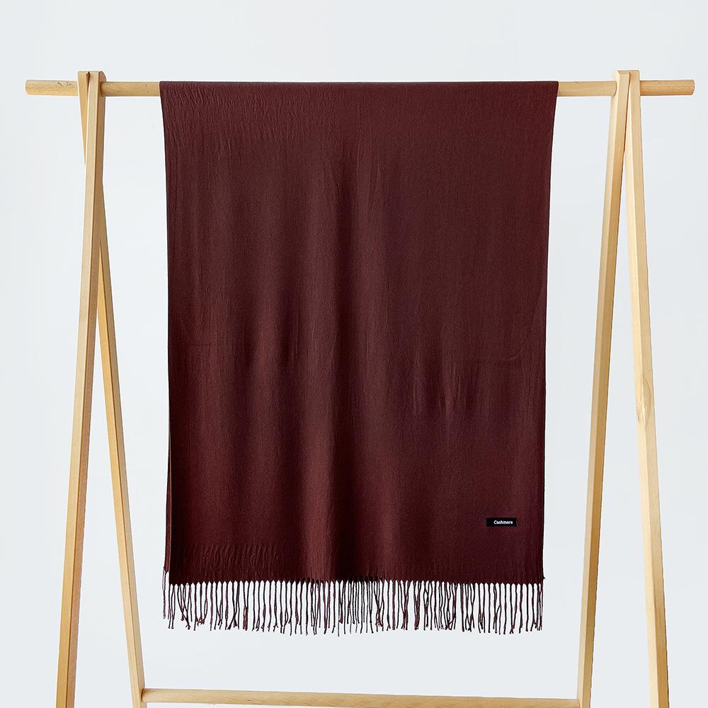 Autumn and winter scarf women's monochrome sheep sticky imitation cashmere scarf warm shawl versatile fringed scarf shawl