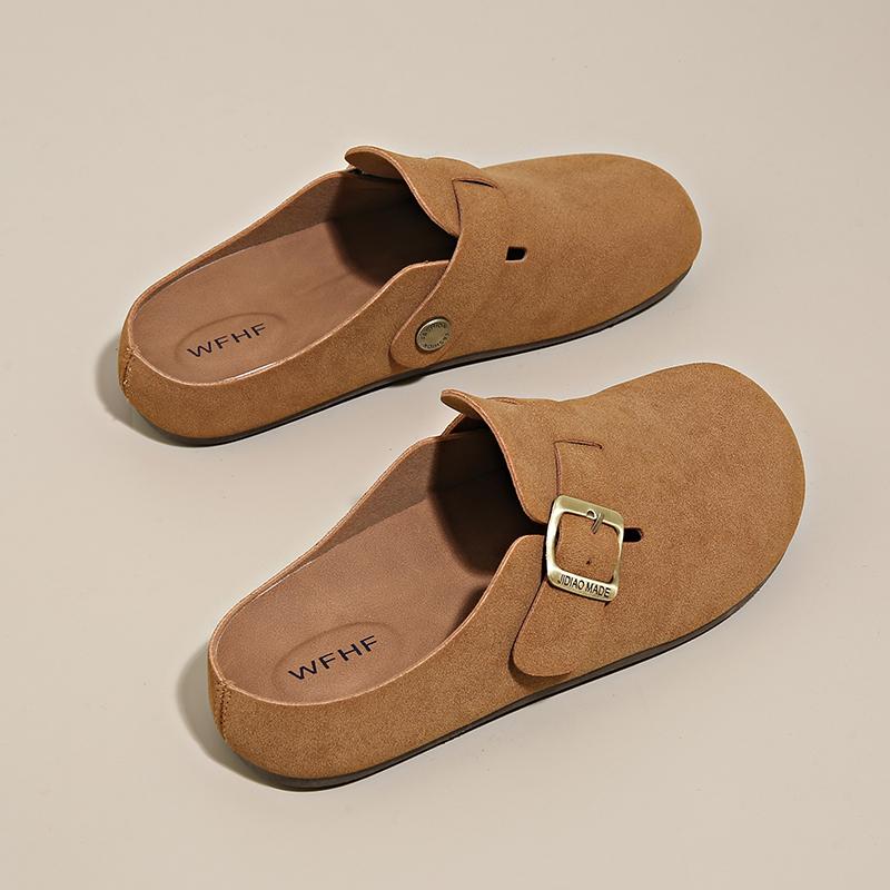 Fashion Women's Casual Closed Toe Flip-flops Summer Outdoor Slippers Couple's Flannel Sandals Comfortable Non-slip Wear-resistant Slides