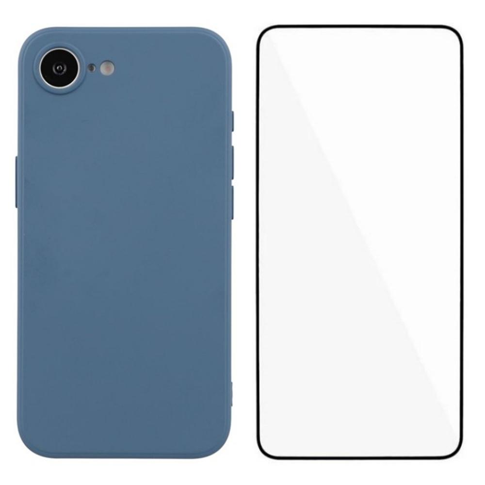 

For iPhone 16e Case Soft TPU Phone Cover with Screen Protector Sapphire