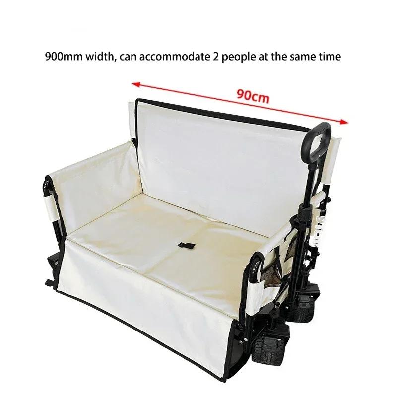 Multifunctional Camping Wagon, Transforms into Sofa Seat, Foldable Outdoor Gear Hauler for Picnics & Trips Accessories