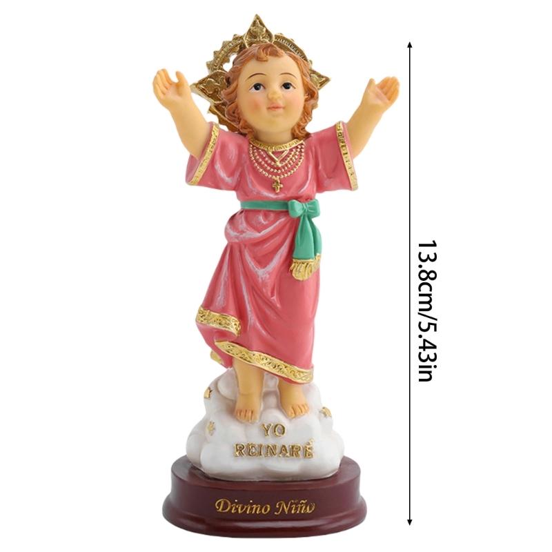 Inspirational Resins Holy Child Statue Divine Nino Figurine with Open Arm for Religious Collectors and Art Enthusiasts