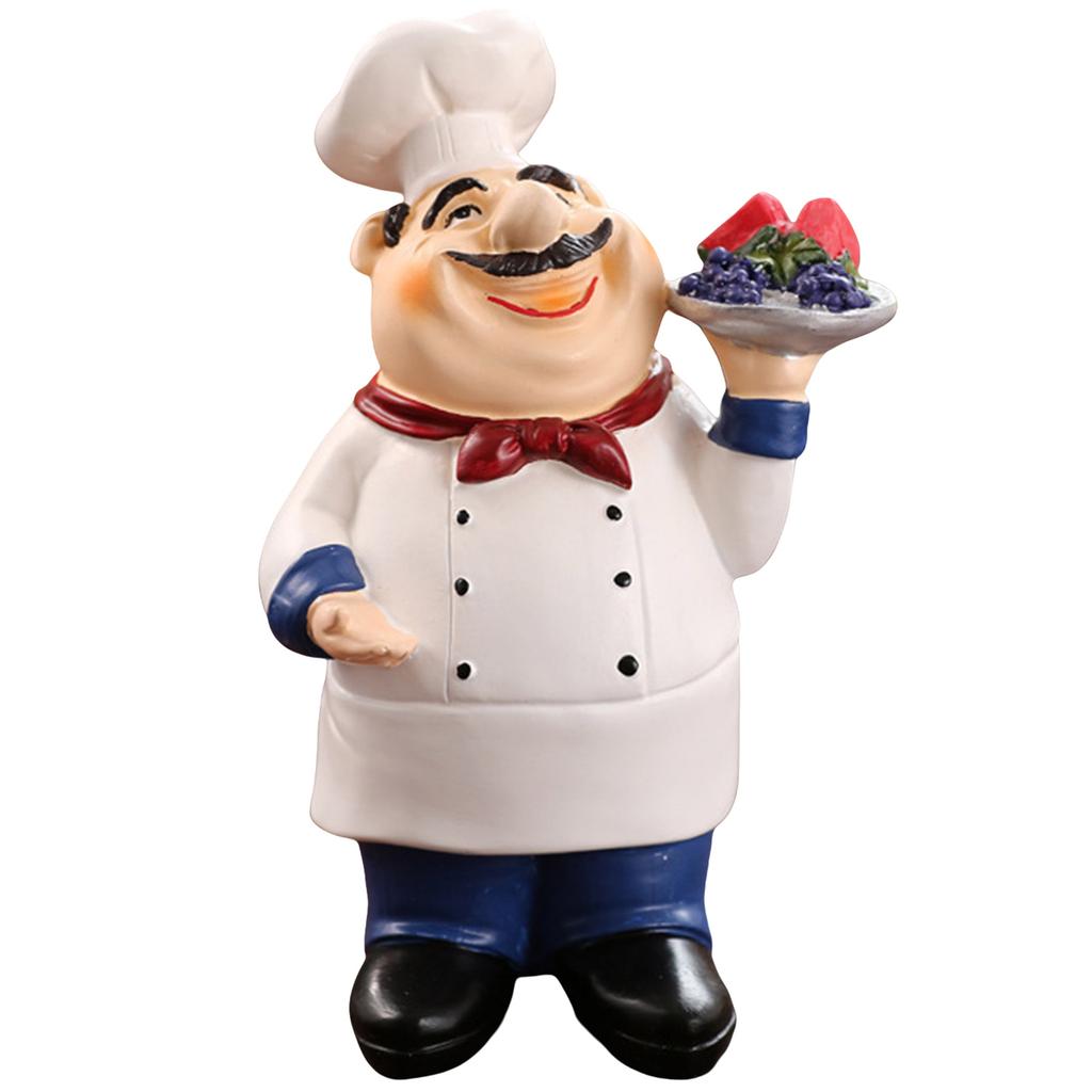 Creative Resin Chef Figurine Decoration Ornament For Kitchen Restaurant And Cafe Display