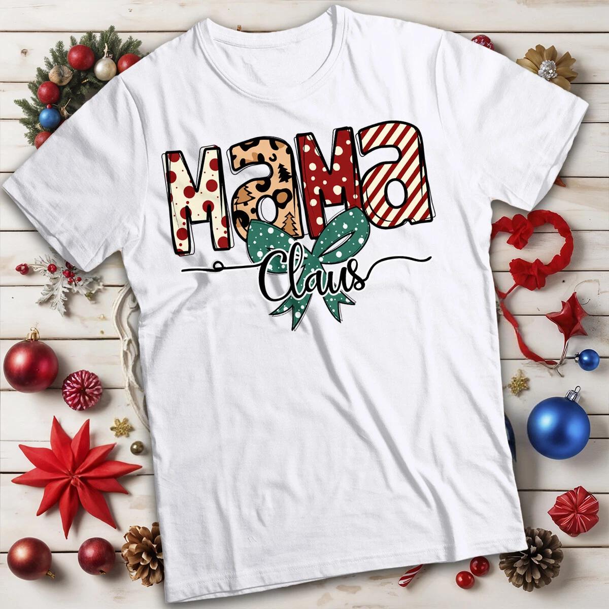 Personalised Womens Mama Claus Christmas T-Shirt Tee #MC S