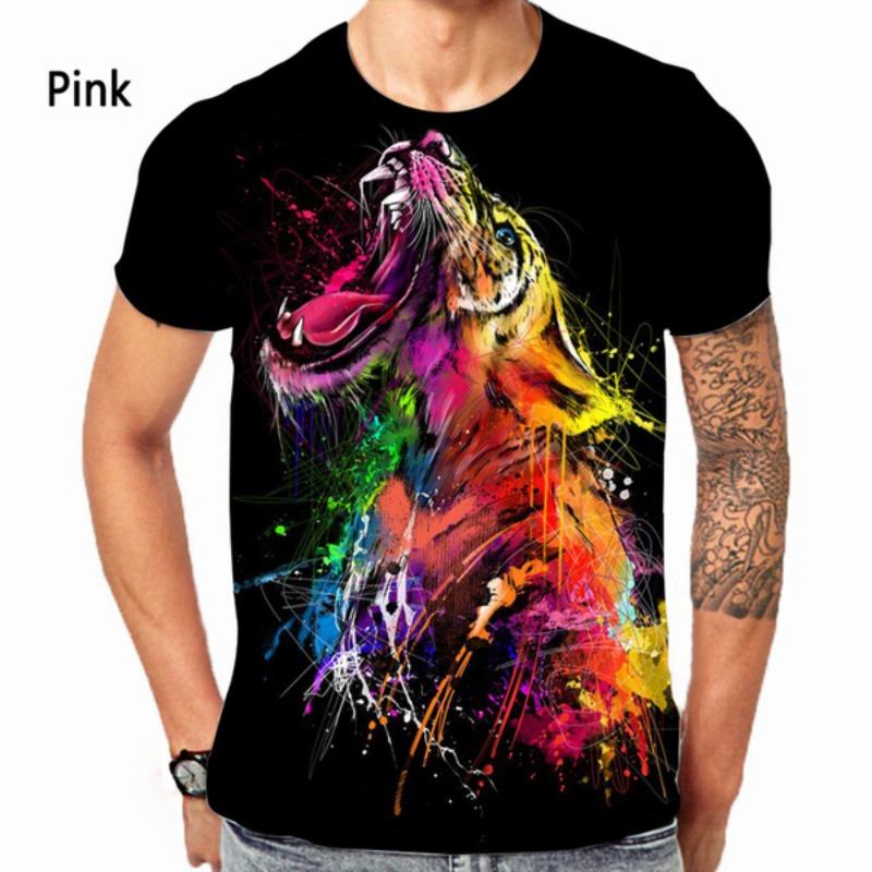 Tiger 3D T-shirt Men's Women's Summer Fashion Casual Short Sleeve Animal Print Shirt Top