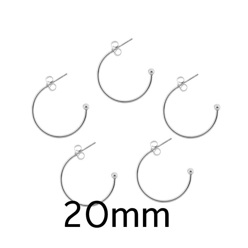 

6pcs Stainless Steel C-shaped Ear Hook Earring Pendant Earrings Accessories Ear Pin DIY Handmade Earring Jewelry Making Findings