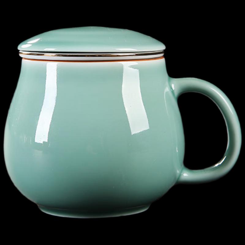 TLAKEHO Ceramic Tea Brewing Cup with Lid