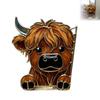 Highland Cow Window Corner Decoration 3D Printed Peeping Highland Cattle Home Office Living Room Door Window Frame Ornament