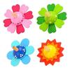 Hand-Painted Wooden Spinning Top Toy with Floral Design for Kids