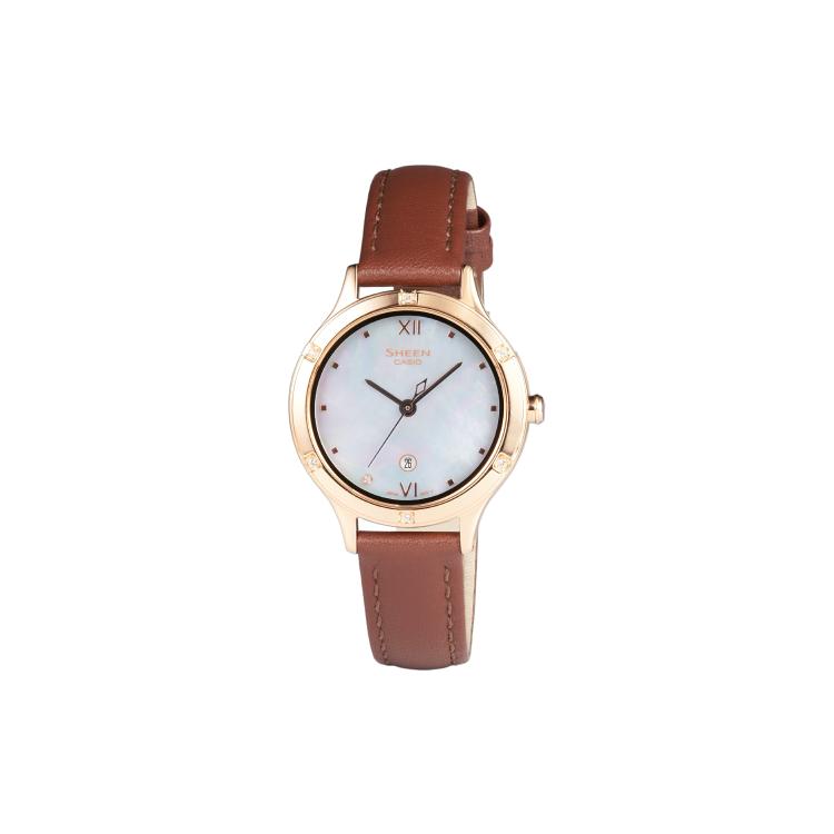 Женские часы CASIO SHEEN с циферблатом цвета перламутра SHE-4546PGL-6AUPR Umber