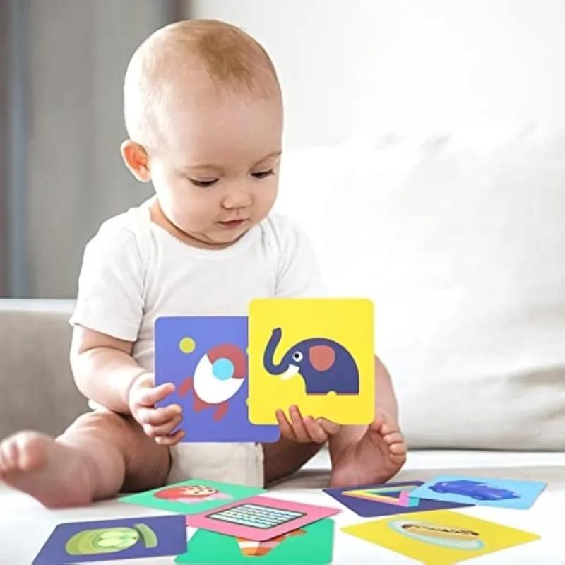 Babys Schwarz-Weiß-Hoher Kontrast Lernkarten Visuelle Stimulationskarten Montessori Spielzeug Lern- und Bildungsspielzeug für Babygeschenke