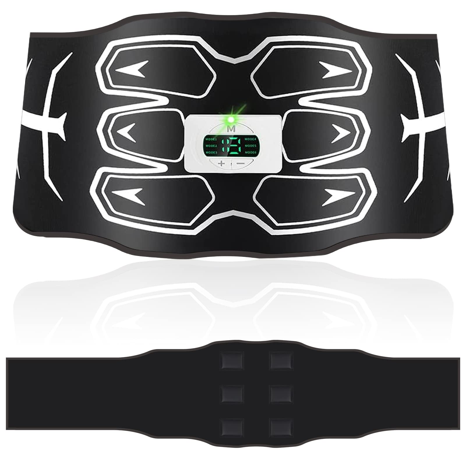 

for EMS Abdominal Muscle Training Belt No Gel Sheets 6 Abdominal Muscle Just Spray with 6 15 Intensity LCD USB Abdominal Muscle Diet Adjustable Belt