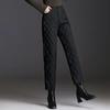 Donzen katoenen broek voor dames Casual warme rechte broek Grote maat Baggy enkellange broek Winddichte gewatteerde broek met hoge taille