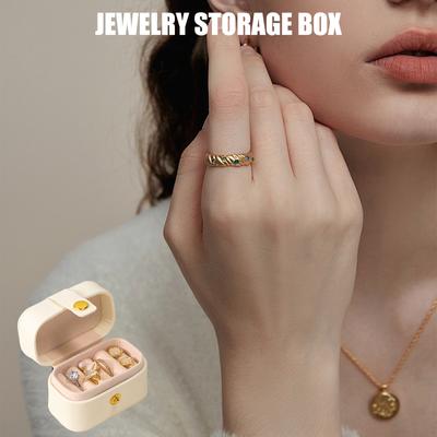 Reise Schmuck Organizer Etui für Frauen Miniatur Ringe und Ohrring Aufbewahrungsbox Kleine PU Leder Schmuckschatulle