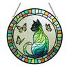 Katt Sommerfugl Solfanger Hengepynt Innendørs Utendørs Hjem Hage Vegg Vindu Henger Farget Glass Akryl Ornament Anheng Kjæledyrelskere Gaver