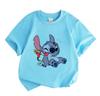 Cute Winking Alien Character Print Kids Unisex 100% Cotton O-neck Short Sleeve T-shirt, Casual Soft Breathable Tee for Boys Girls Daily Wear Summer To