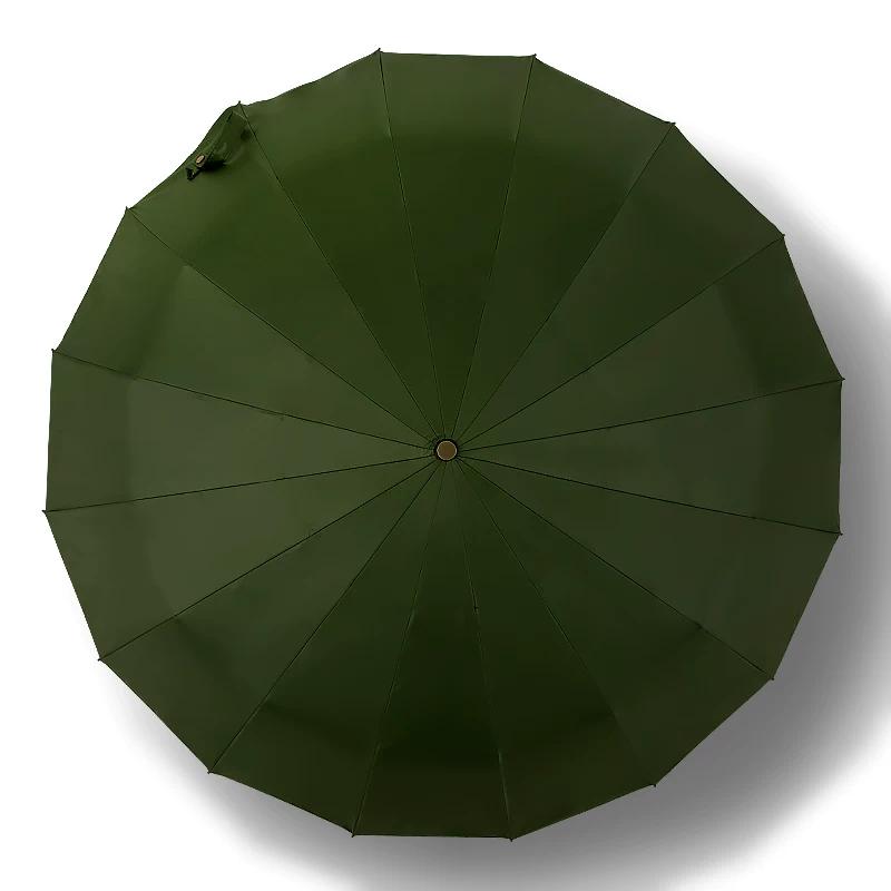 16-Bone Automatic Sun Umbrella Black Glue Dual-Use Double Three Foldable Umbrella Sun-Proof Men and Women Umbrella UV Protection