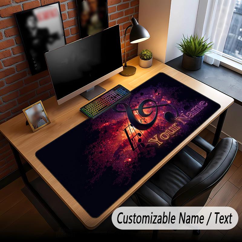 Music General Theme Custom Mouse Pad Personalized With Name Text Customized Desk Mat For Office Home Decor