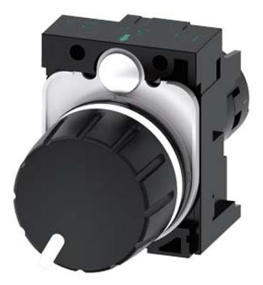 Compact Potentiometer 22mm 4.7Kohm 1W Ip69(K) Plastic Black Knob With Screw Terminal Holder Sirius Act 3Su1200-2Pr10-1Aa0