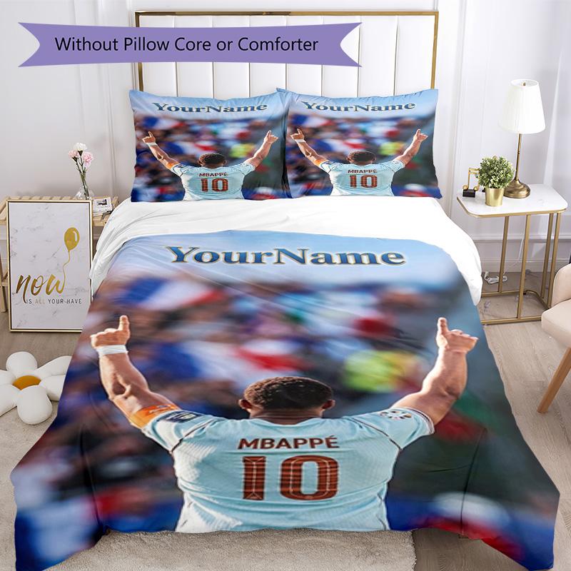 Mbappe 95 Customize your name Bedding Set Breathable Duvet Cover with Pillowcases Home Decoration Birthday Gift