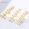 Connettori per Collane a 6 Fili Placcati Oro 18K su Ottone, Connettori per Gioielli, Accessori per la Creazione di Braccialetti Fai da Te