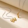 Geometric Style Pendant Necklace Featuring Butterfly Design And Gold Plating For Women