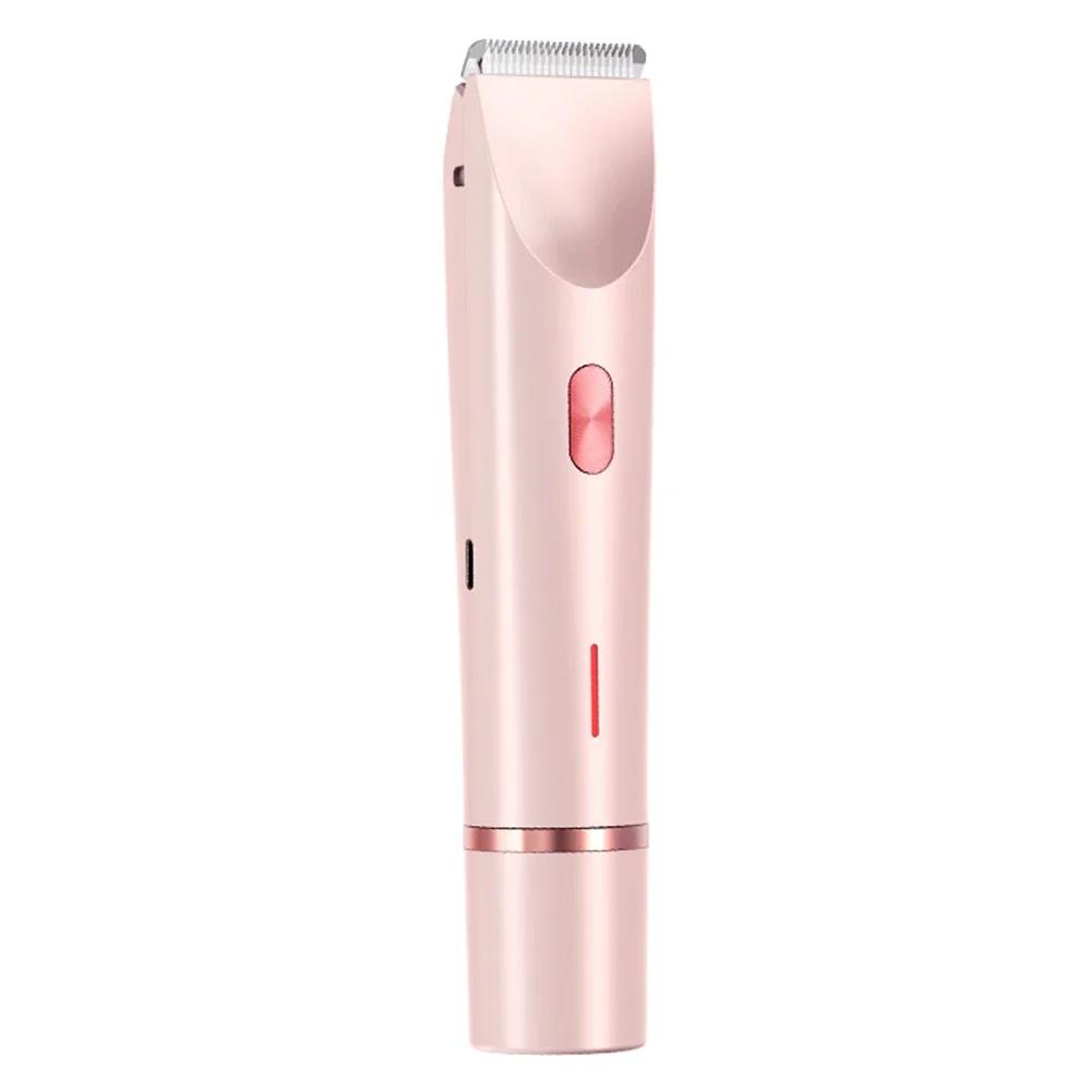 1PC Detachable Head Electric Shaver Women Electric Razors 2 In 1 Dual-Head Painless Trimmer Wet Dry Use for Ladies Pubic Hair