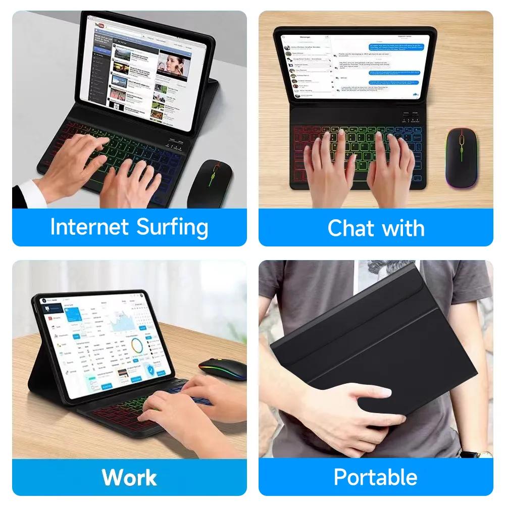 Magnetic Keyboard Case for Xiaomi Pad 6/6Pro Backlit LED Keyboard and Mouse for Xiaomi Mi Pad 6 Pro
