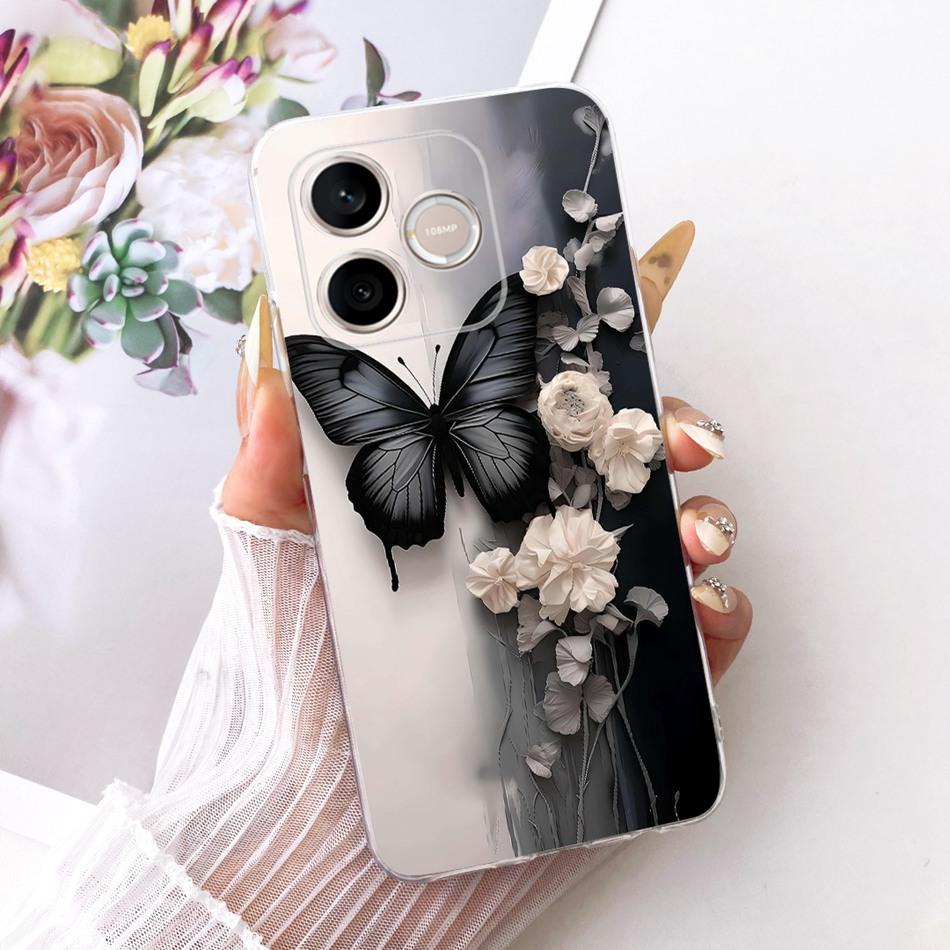For Honor 600 Lite Honor600 2026 Cute Flower Butterfly Cat Painted Case For Honor 600 600Lite 5G Soft Silicone TPU Phone Cases